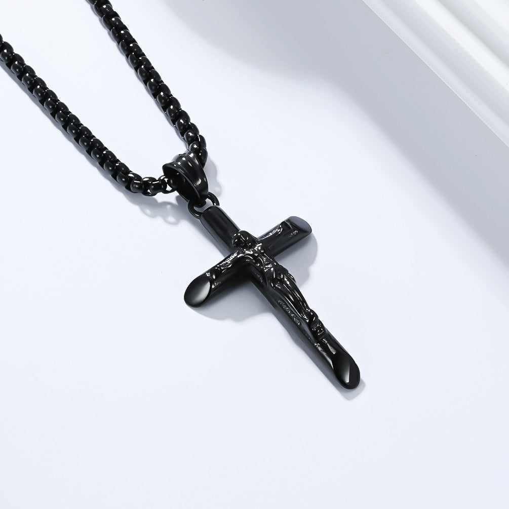 Planderful Stainless Steel Cross Pendant Unisex Necklace
