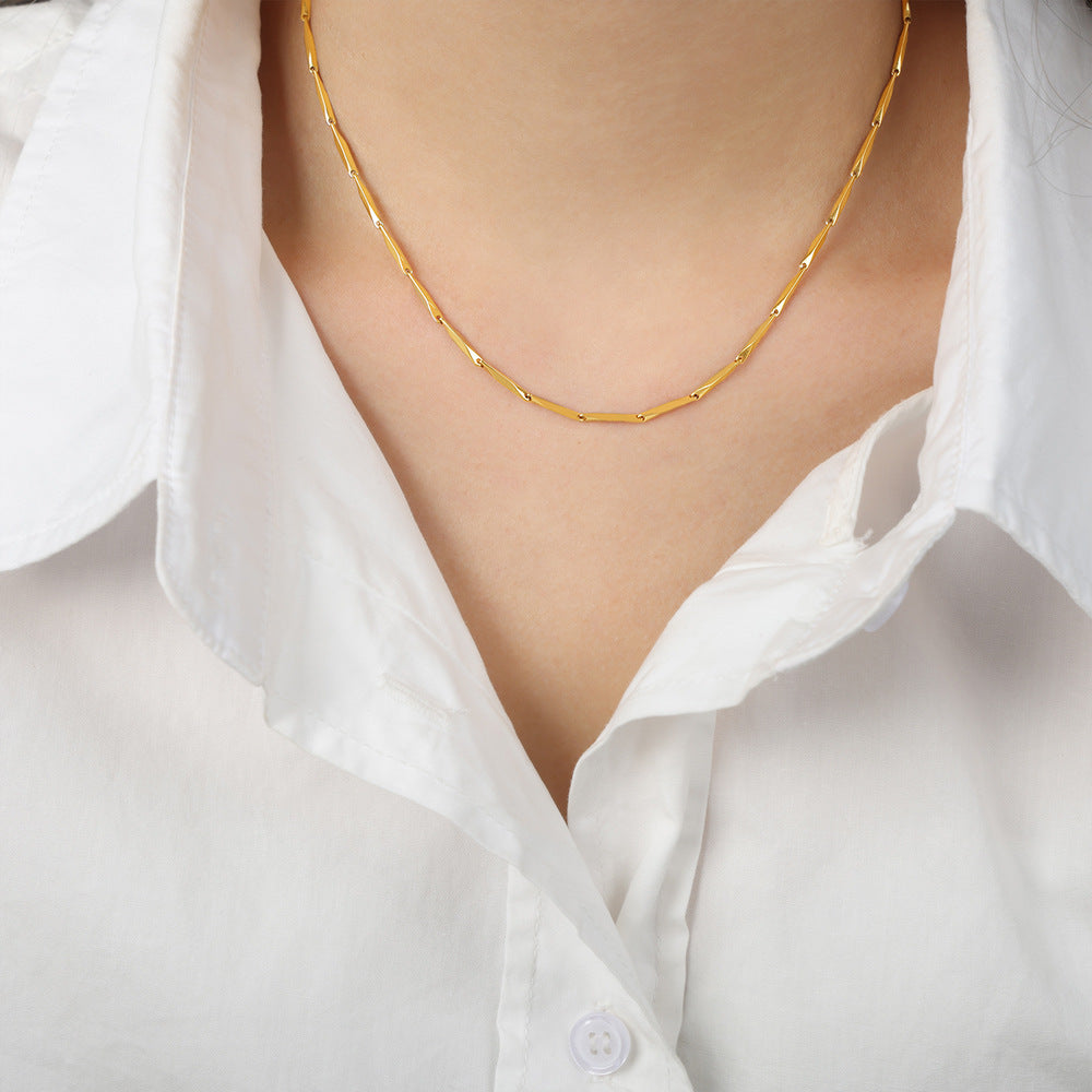 Cold Style Gold-Plated Necklace Jewelry with Titanium Steel - Fashionably Versatile