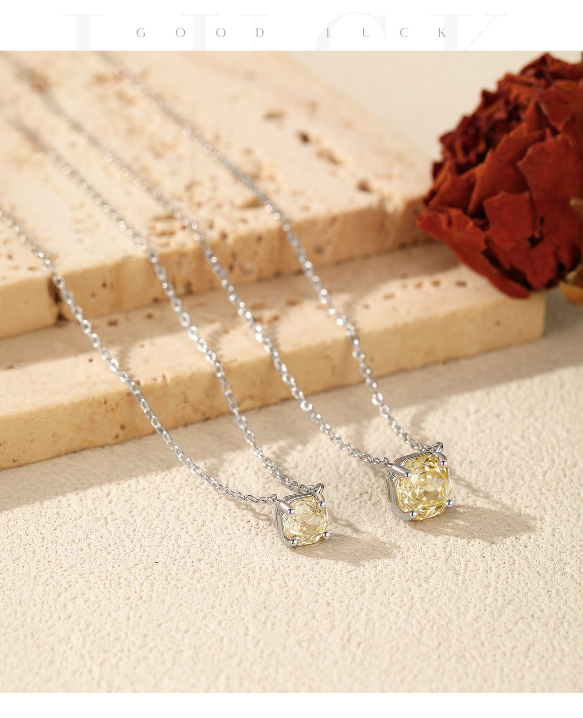 925 Sterling Silver Multicolor Octagonal Rose-Cut Zircon Necklace
