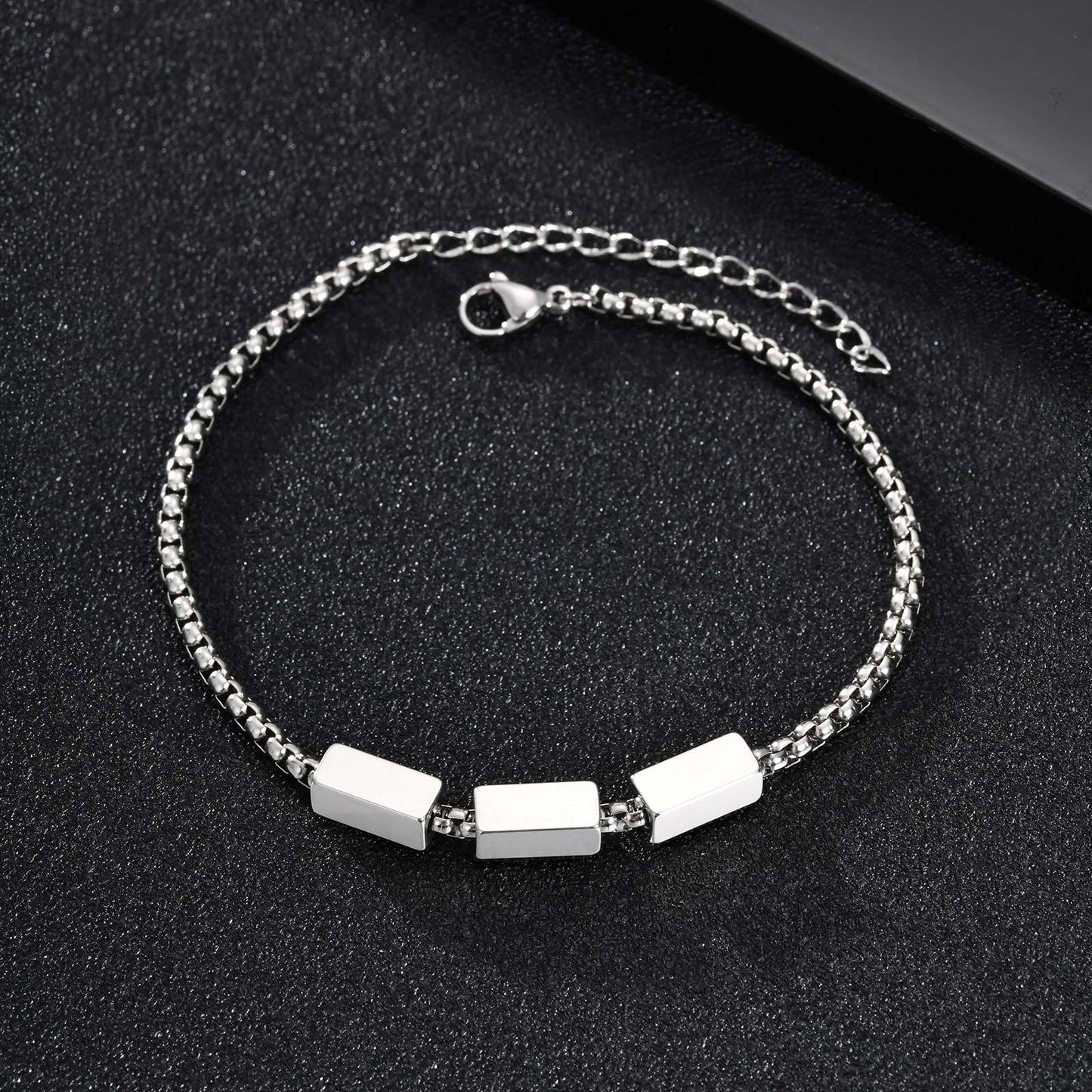 Planderful Stainless Steel Square Chain Bracelet For Men