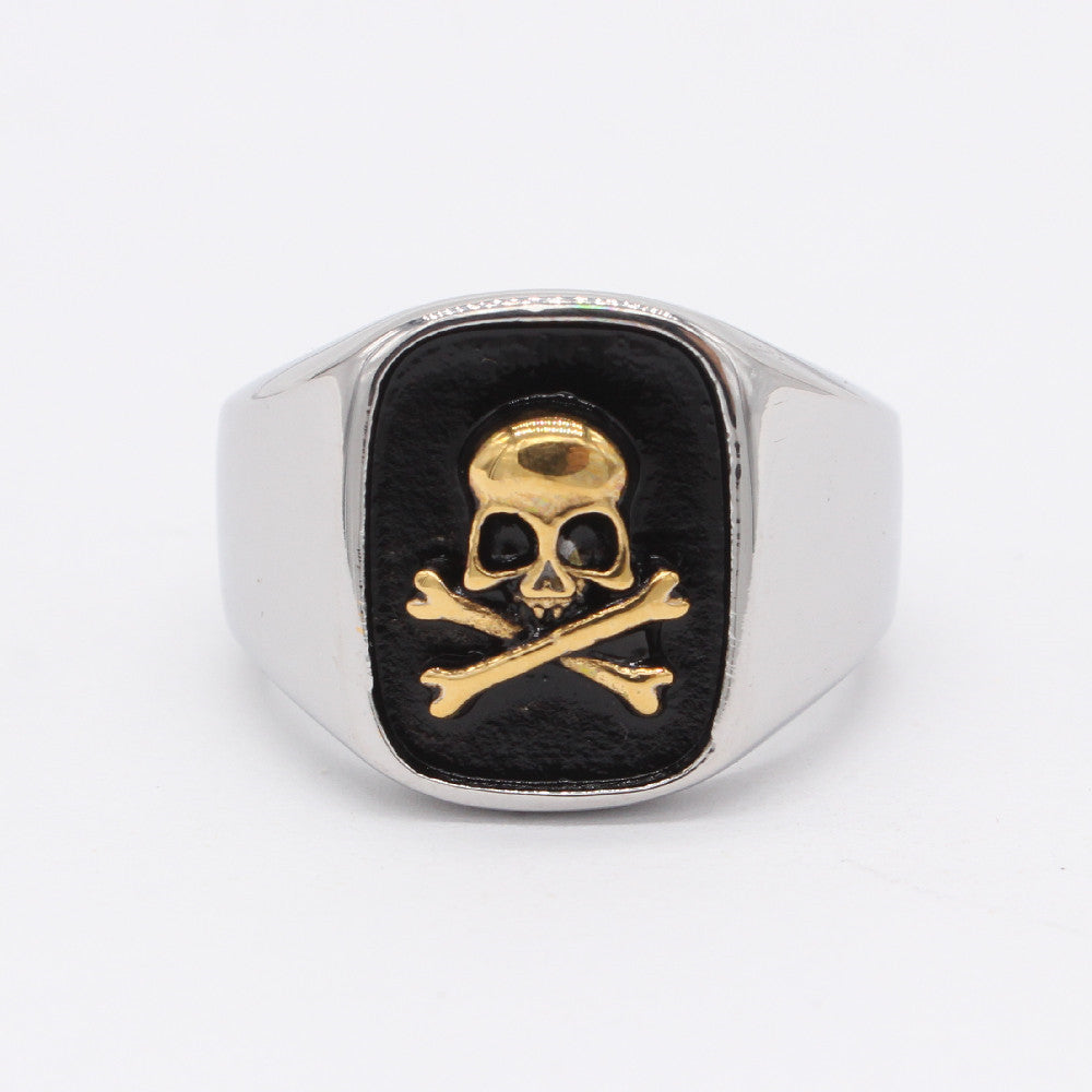 Classic Retro Skull Titanium Steel Ring