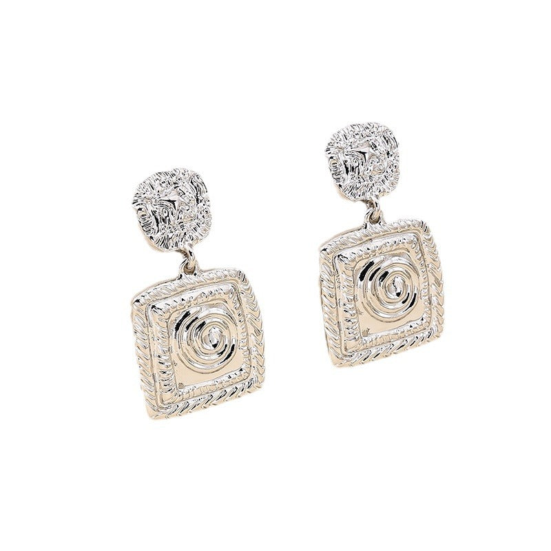 French Chic Metal Geometric Square Earrings - Vienna Verve by Planderful