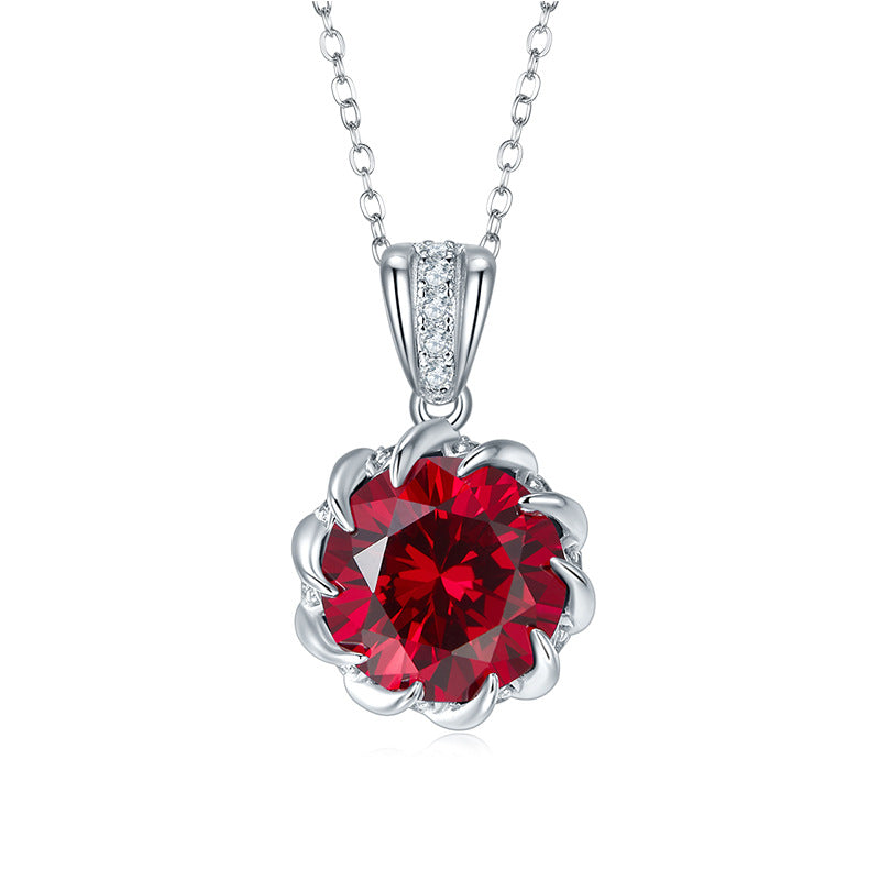 S925 Sterling Silver Lab-Grown Ruby Minimalist Jewelry Collection