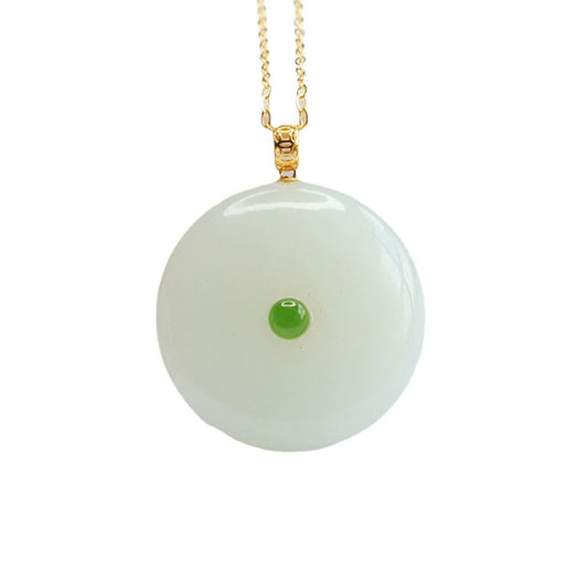 Ping An Buckle Jade Pendant Necklace with Sterling Silver - Fortune's Favor Collection