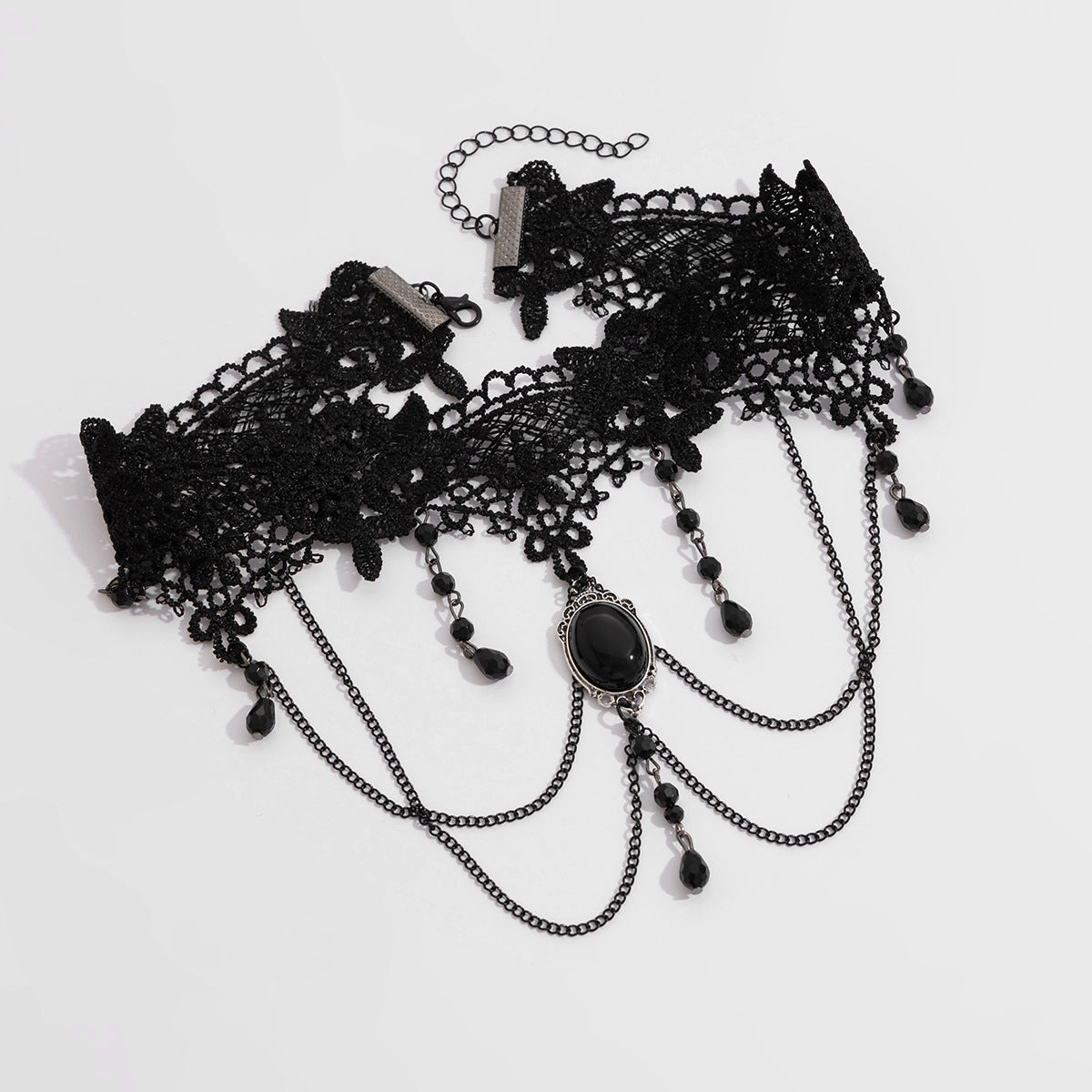 Gothic Lace Gemstone-Style Choker
