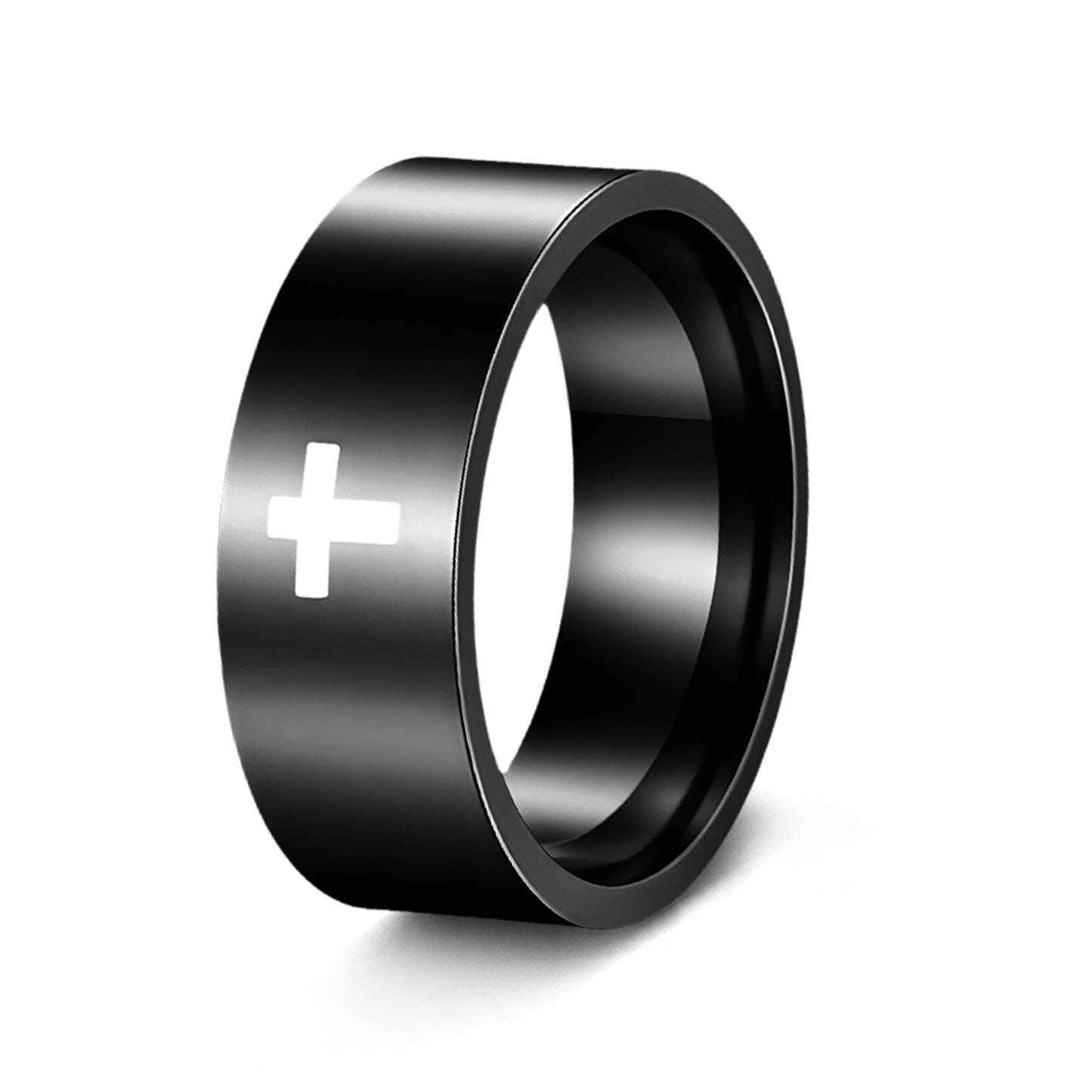 Planderful Everyday Genie Cross Stainless Steel Ring Unisex 6mm 8mm Protective Statement Jewelry