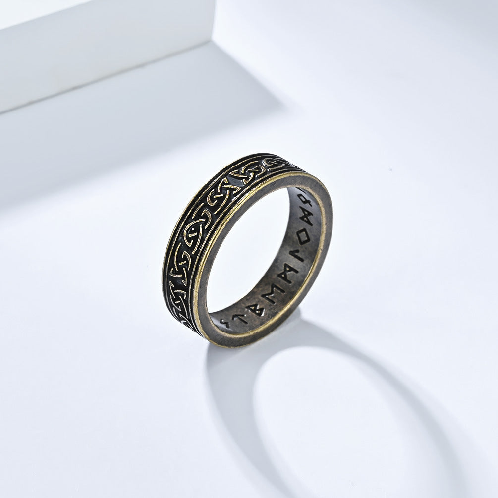 Stainless Steel Viking Celtic Knot Ring With Personalized Letter Engraving For Men By Planderful