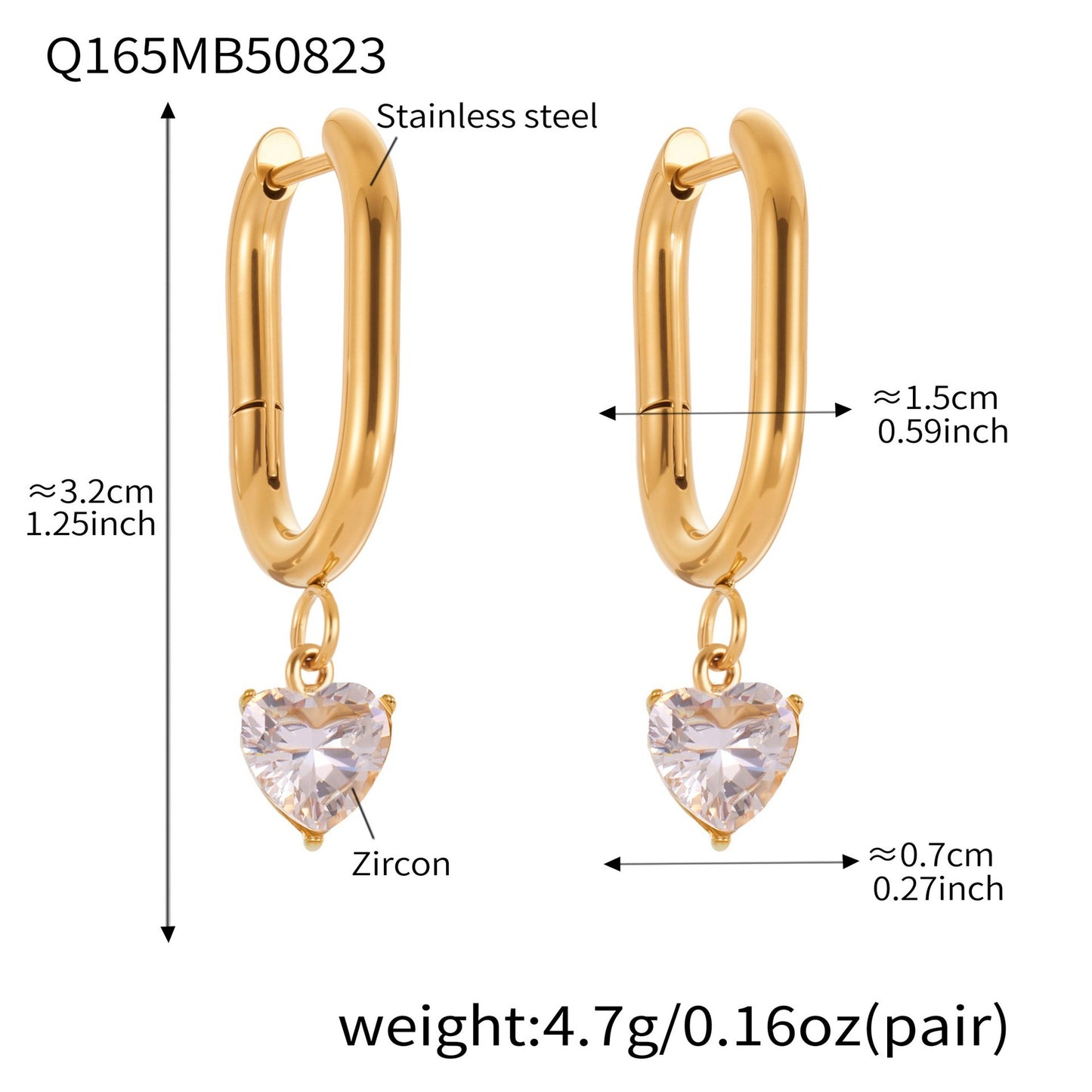 Planderful Zircon Earrings Exquisite Gold Plated For Women