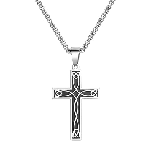 European And American Jewelry Steel Stainless Steel Celtic Knot Cross Pendant Necklace For Men
