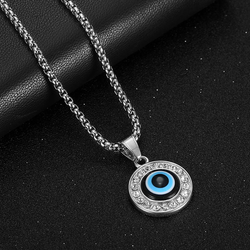 Zircon Necklace – Elegant Evil Eye Pendant