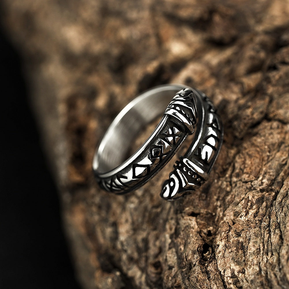 European and American Jewelry Titanium Steel Ring for Men
