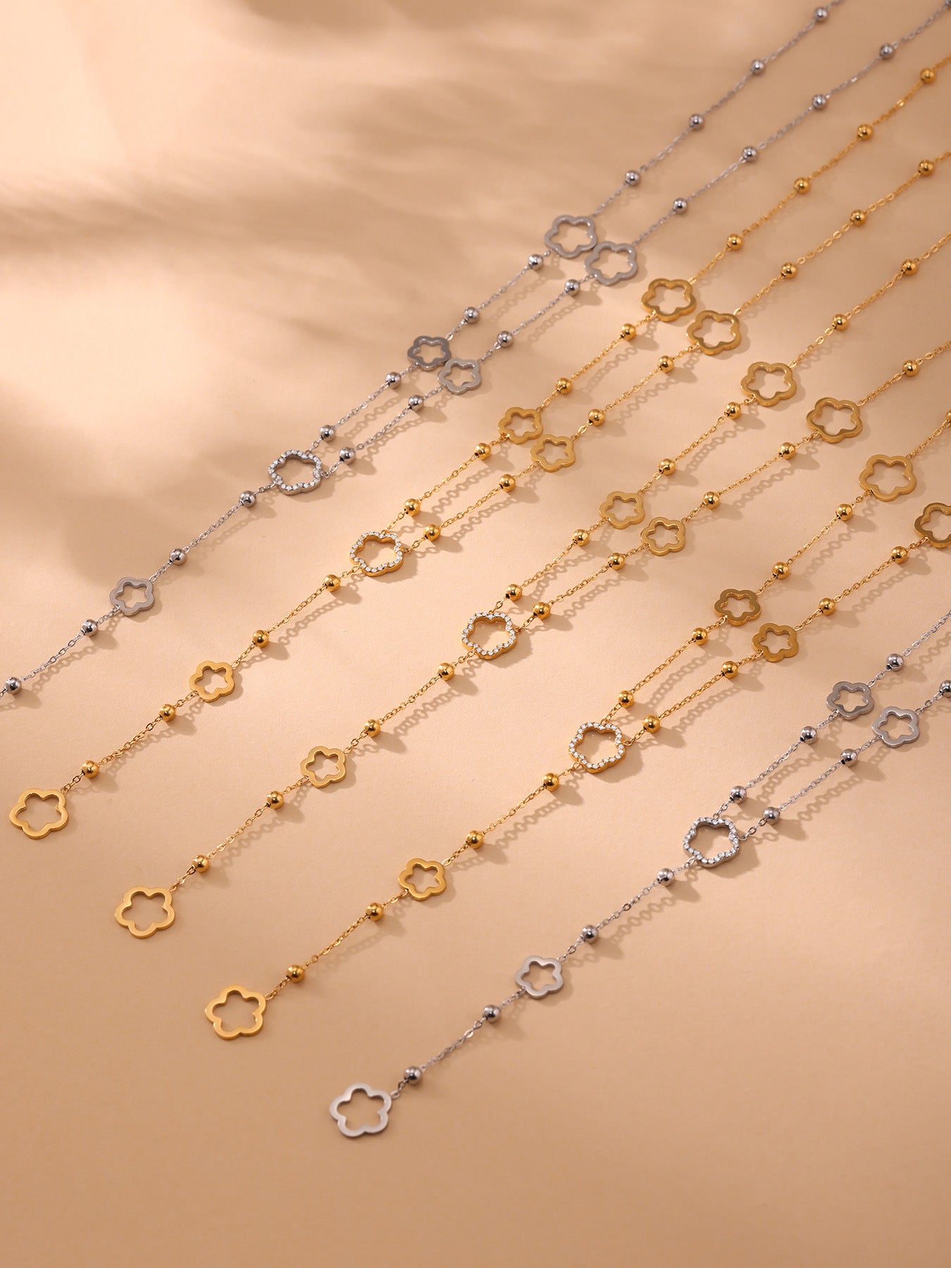 Planderful Women Stainless Steel Tassel Zircon Necklace