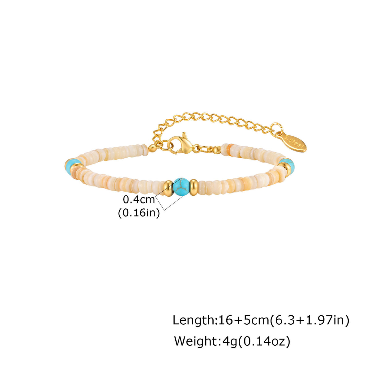 Turquoise Stainless Steel Bracelet