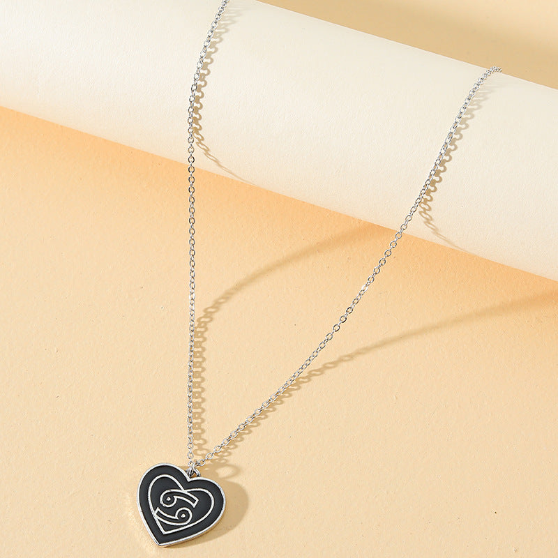 Mystical Zodiac Charm Necklace with Gold Roman Coin Pendant