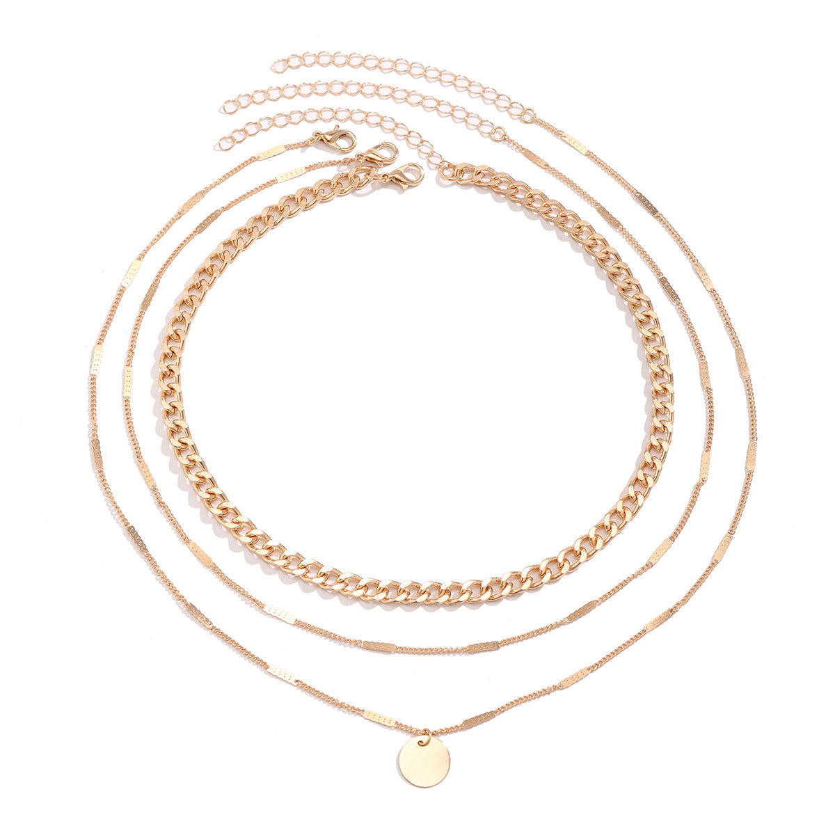 European and American Multi-layer Necklace Set with Geometric Pearl Pieces in Vienna Verve Collection