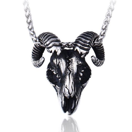 Planderful Sheep Skull Pendant Men Stainless Steel Urban