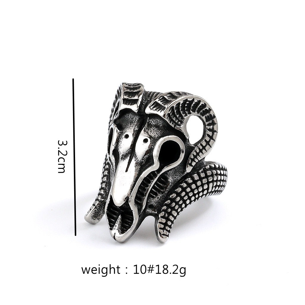 Punk Skull Stainless Steel Men's Ring