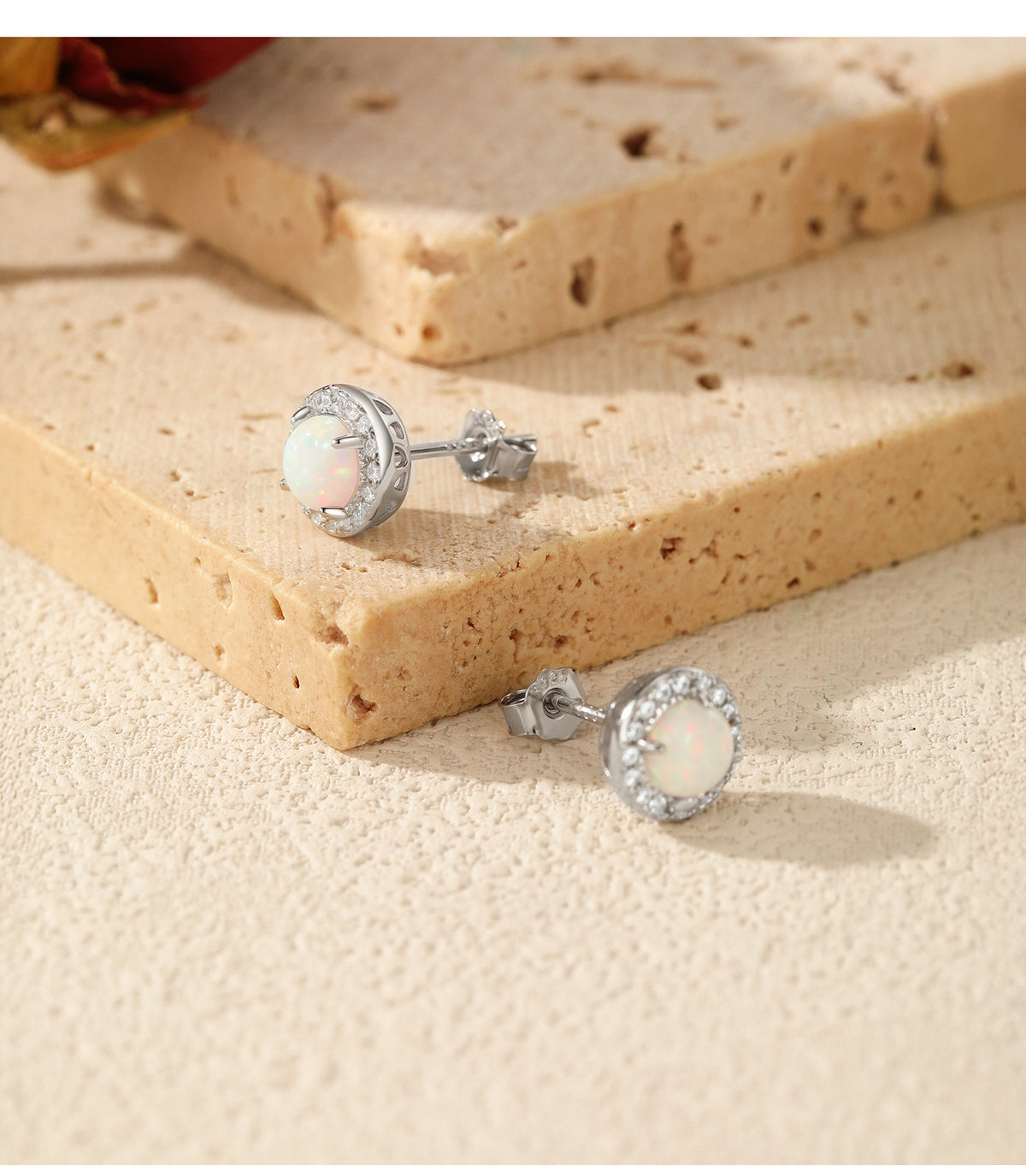 925 Sterling Silver Opal Earrings