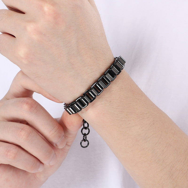 Planderful Personalized Bamboo Chain Bracelet For Men