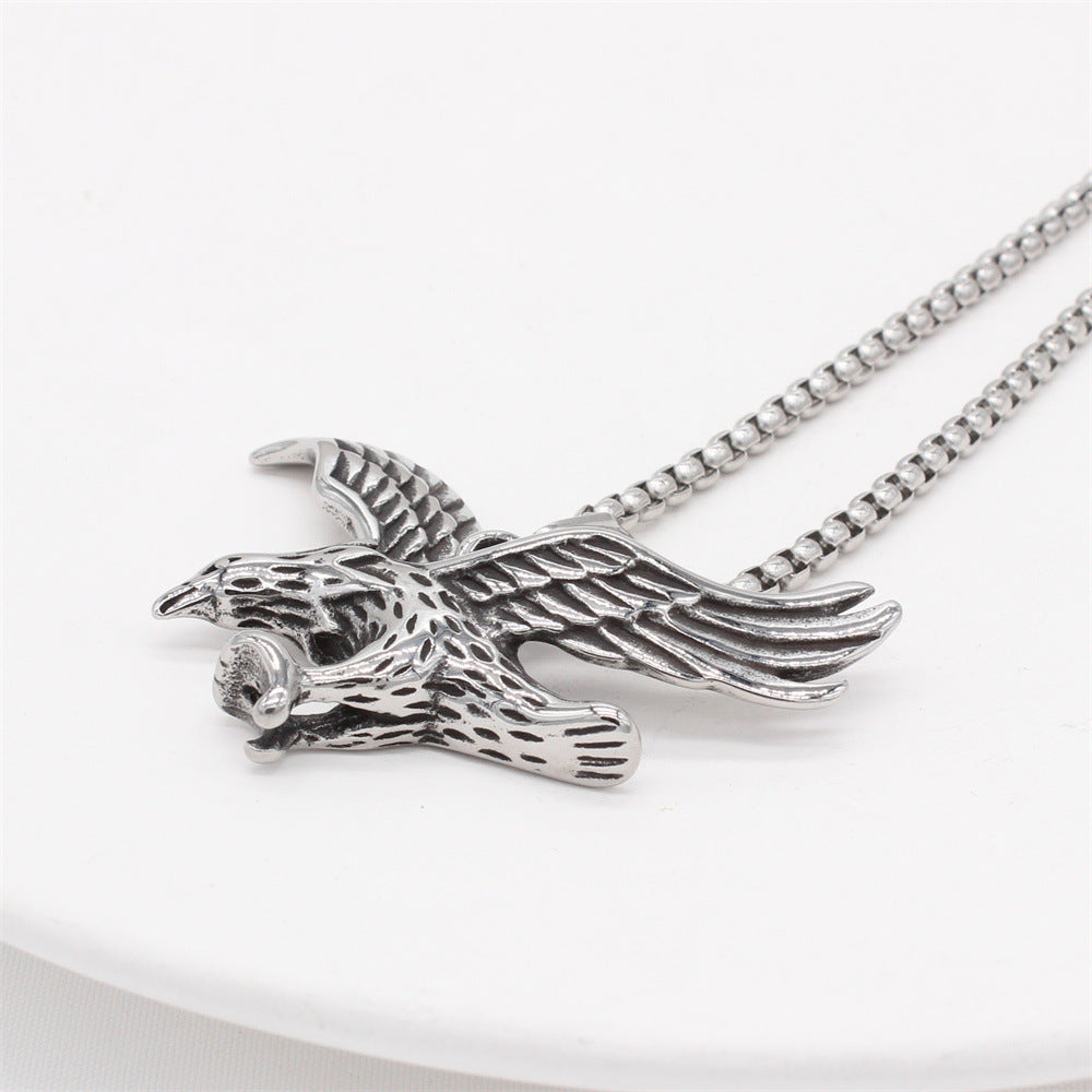 Titanium Steel Pendant For Men And Unisex Iconic Retro Eagle Protection Statement Planderful