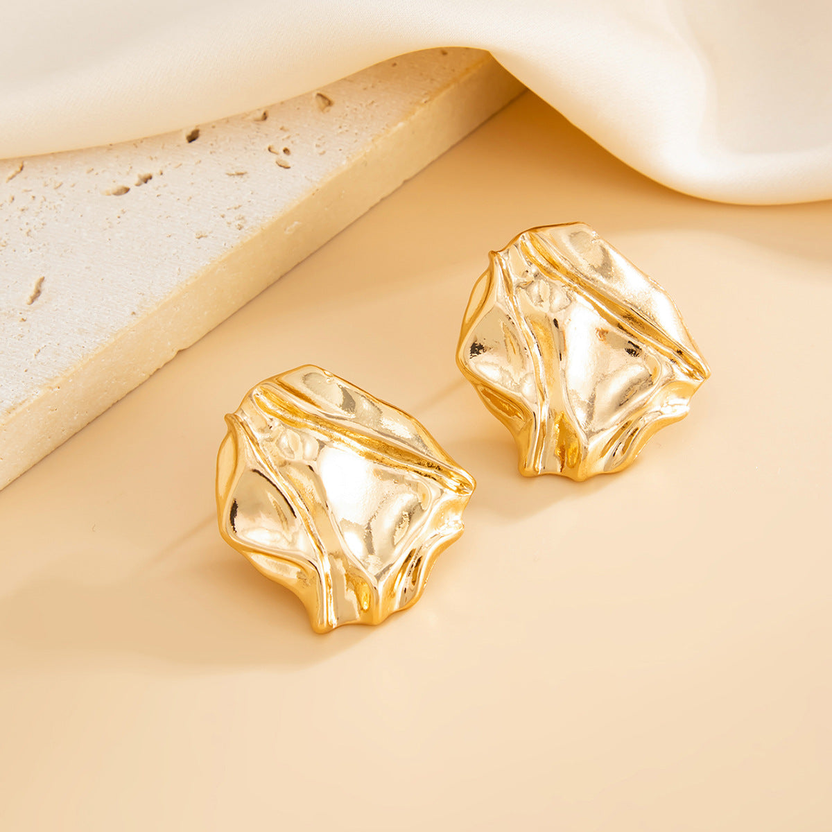 Planderful Geometric Stud Earrings For Women With Irregular Mirror Design Bold Statement Jewelry Vienna Verve