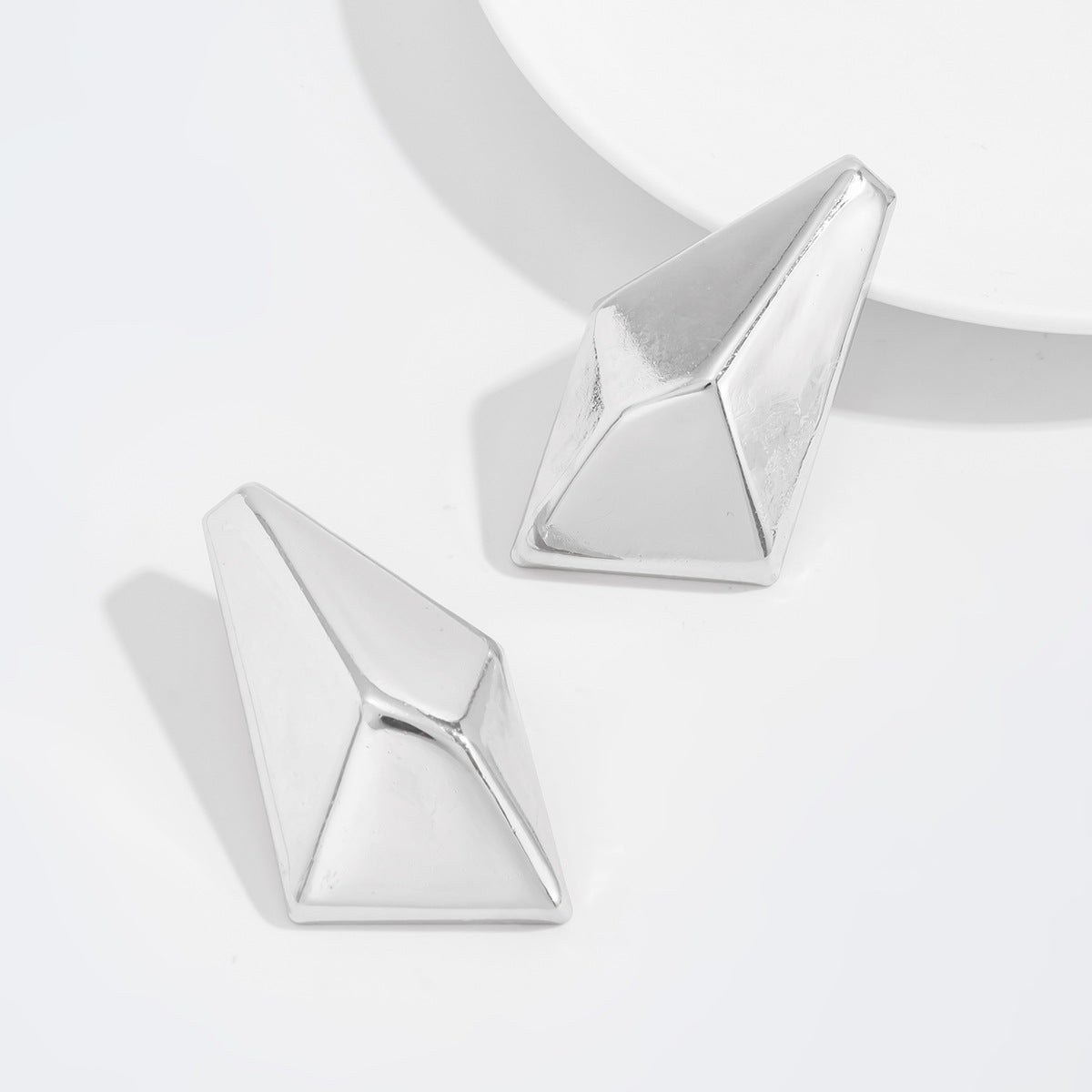 Planderful Vienna Verve Geometric Pleated Stud Earrings For Women Statement Jewelry