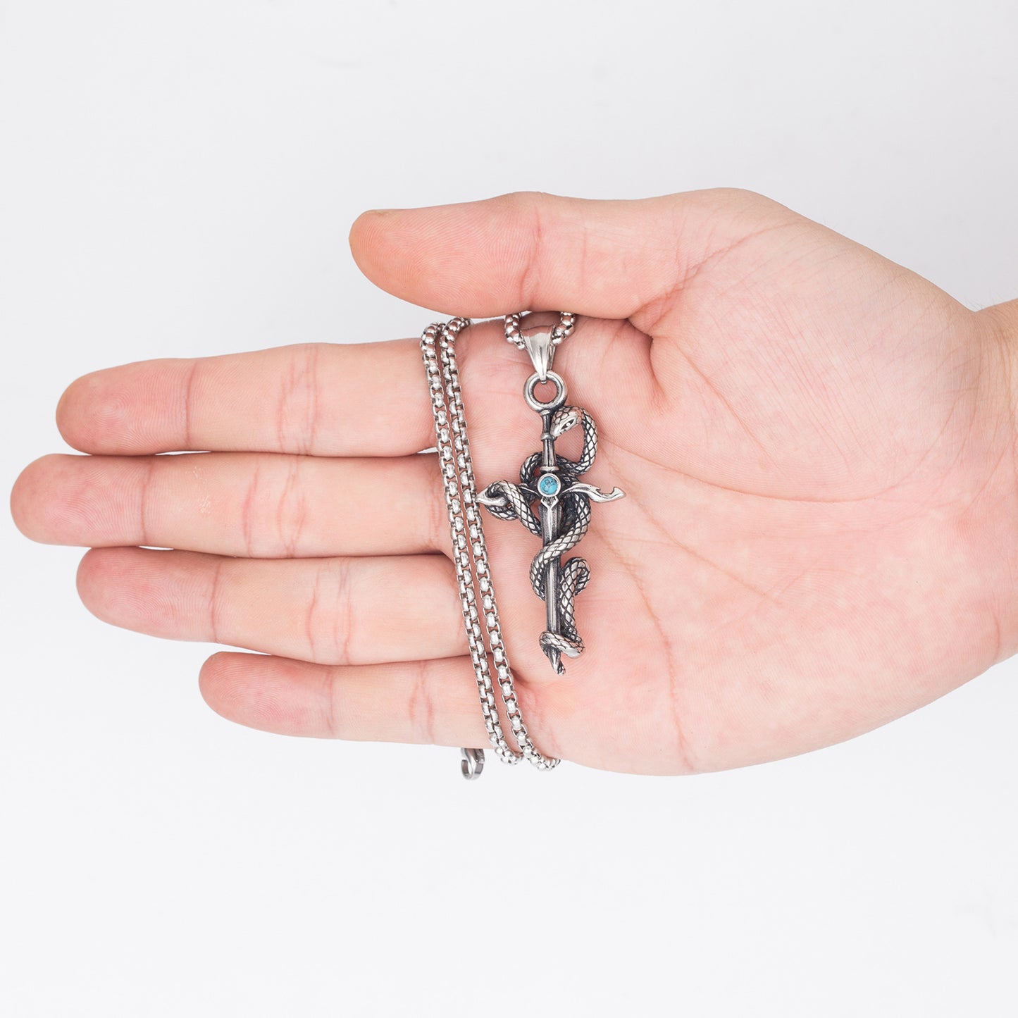 Titanium Steel Necklace – Statement Hip Hop Cross Snake