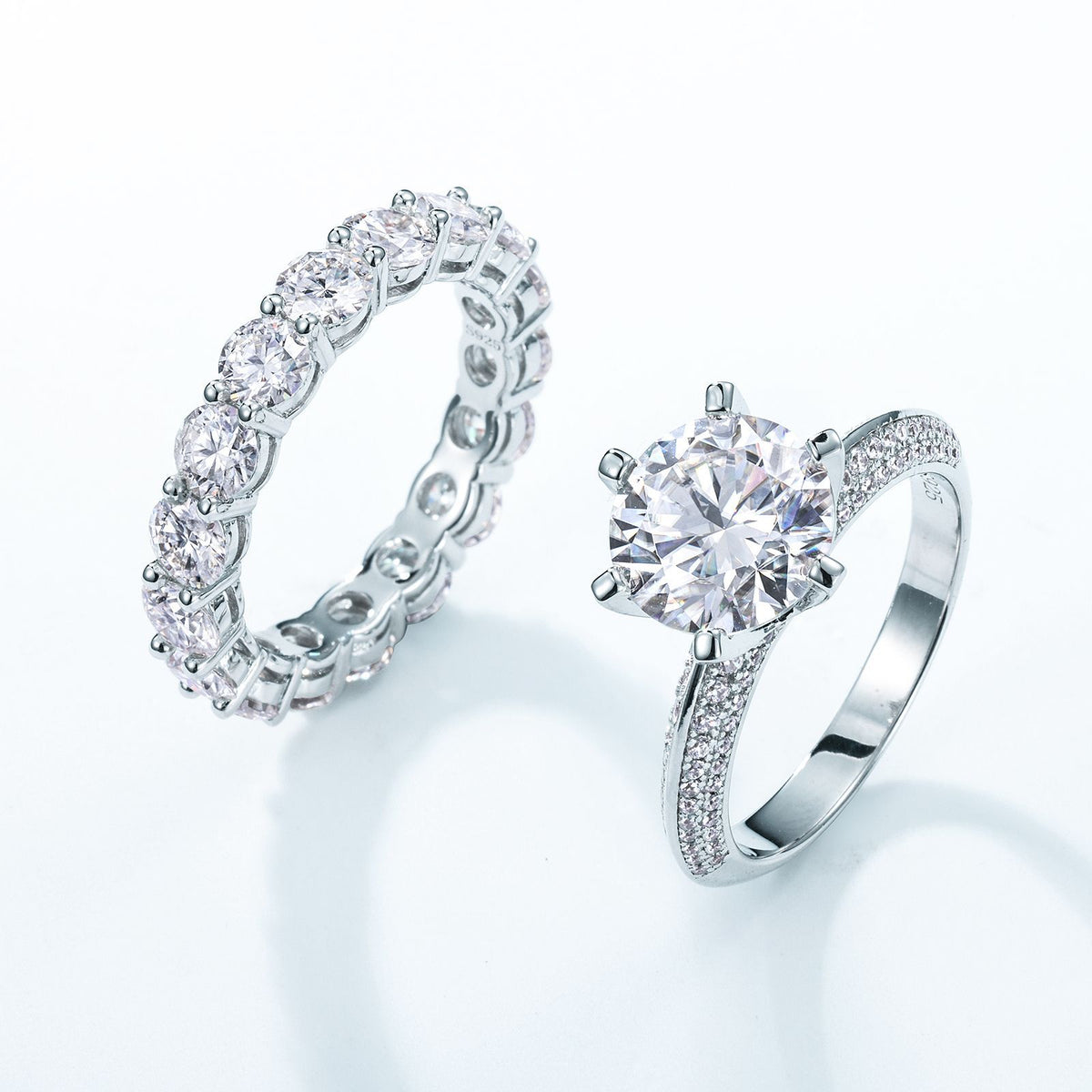 Planderful Classic Moissanite Sterling Silver Ring – 4 × 4 mm, 0.25 ct – Style 2