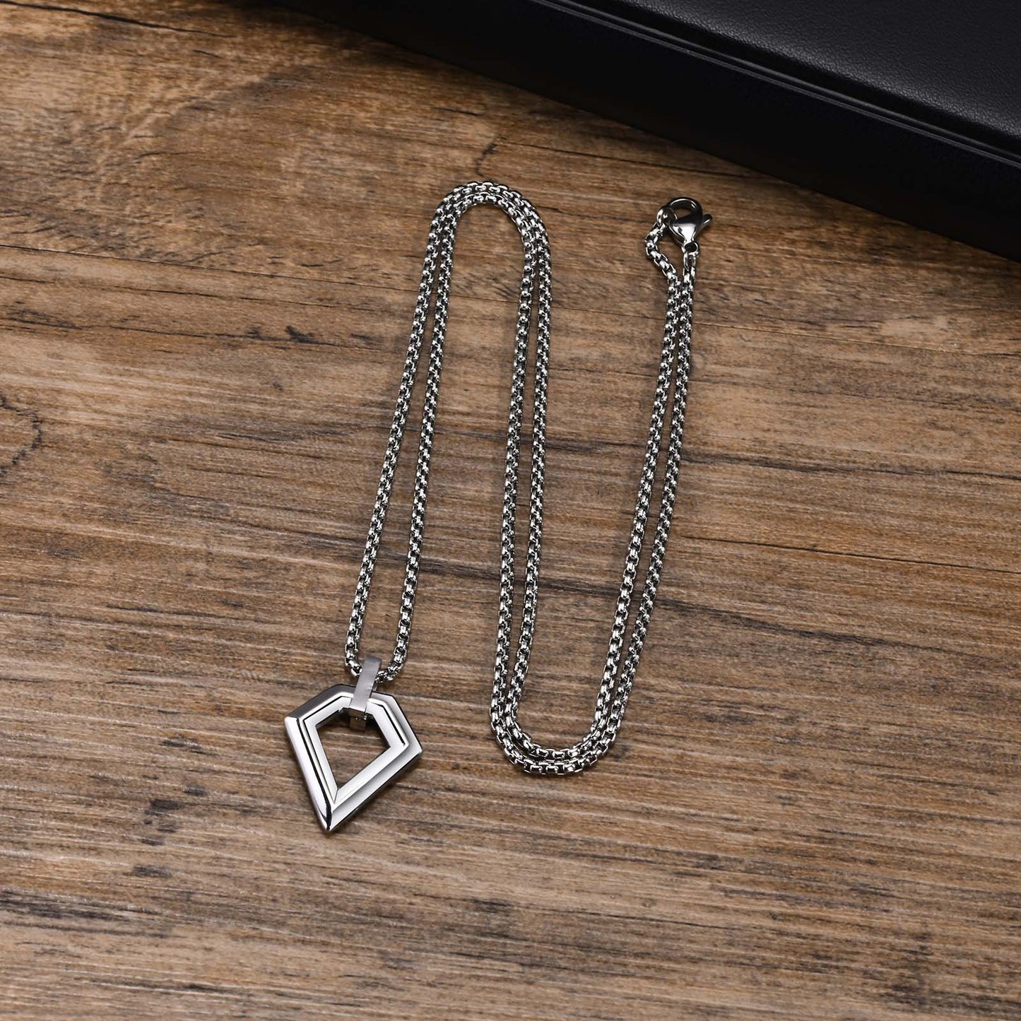 Stainless Steel Geometric Men's Pendant Hip Hop Necklace