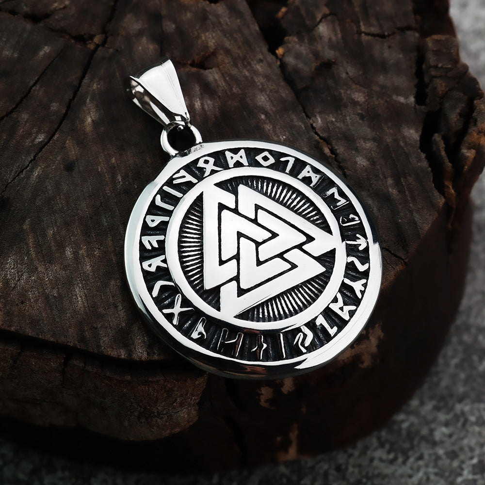 Cross-Border Nordic Viking Rune Pendant Men's Necklace Jewelry