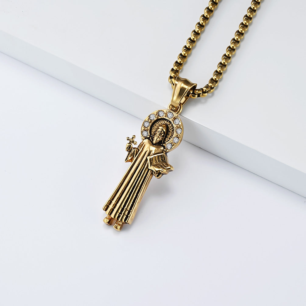 Saint Benedict Necklace Amulet Unisex Retro Stainless Steel Protection Pendant By Planderful Everyday Genie