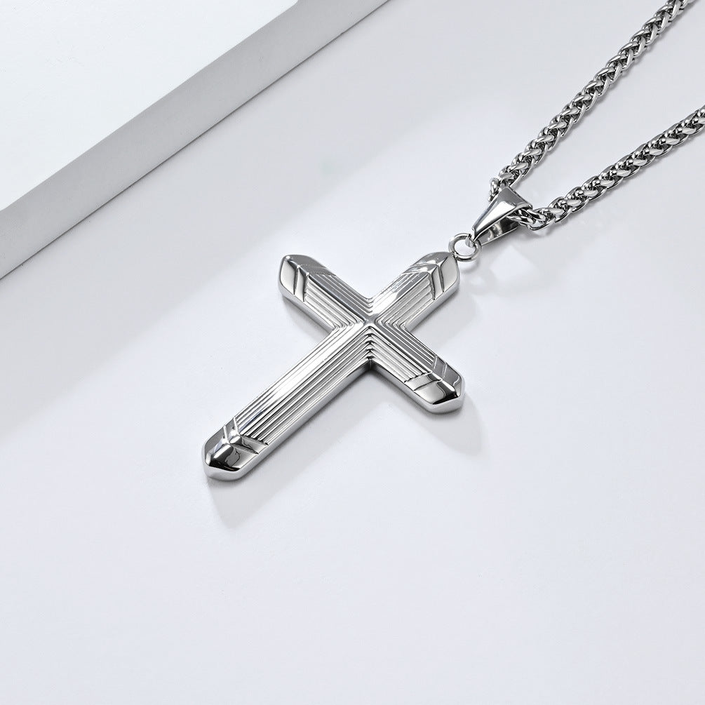 Steel Necklace – Elegant Geometric Cross