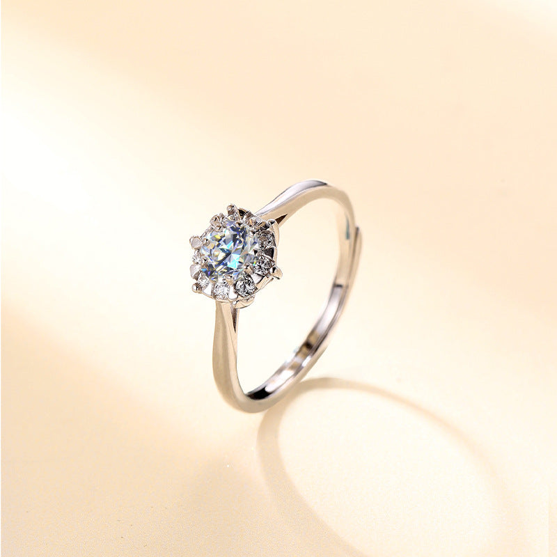 Moissanite Fashionable S925 Sterling Silver Ring