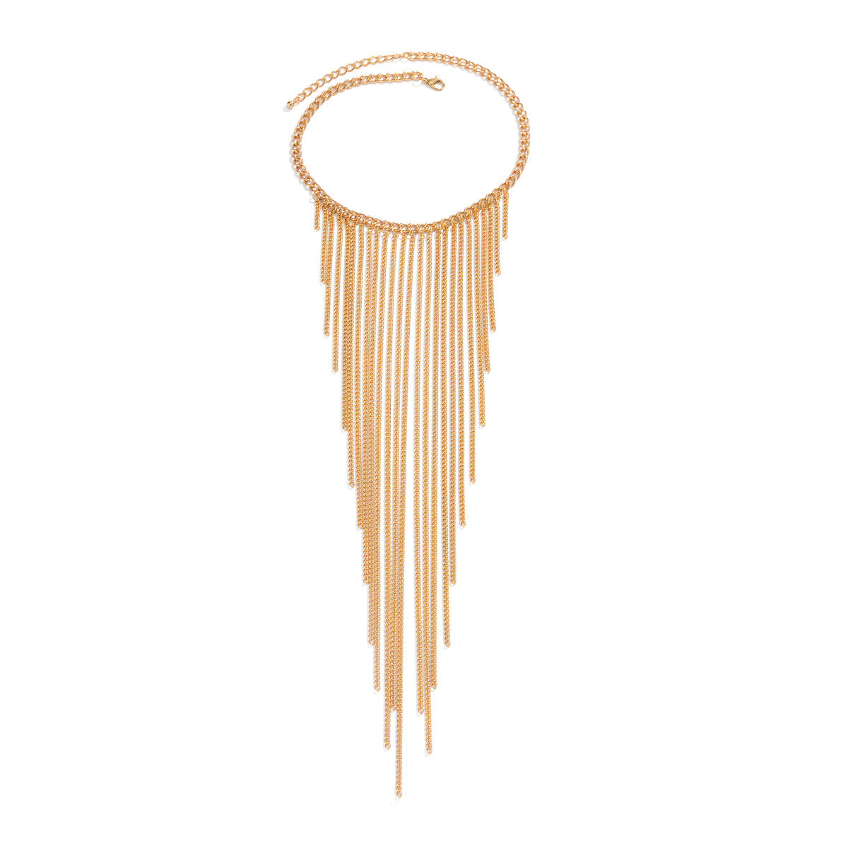 Waterfall Chain Fringe Layered Necklace