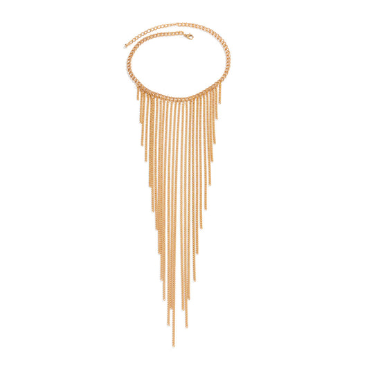 Waterfall Chain Fringe Layered Necklace