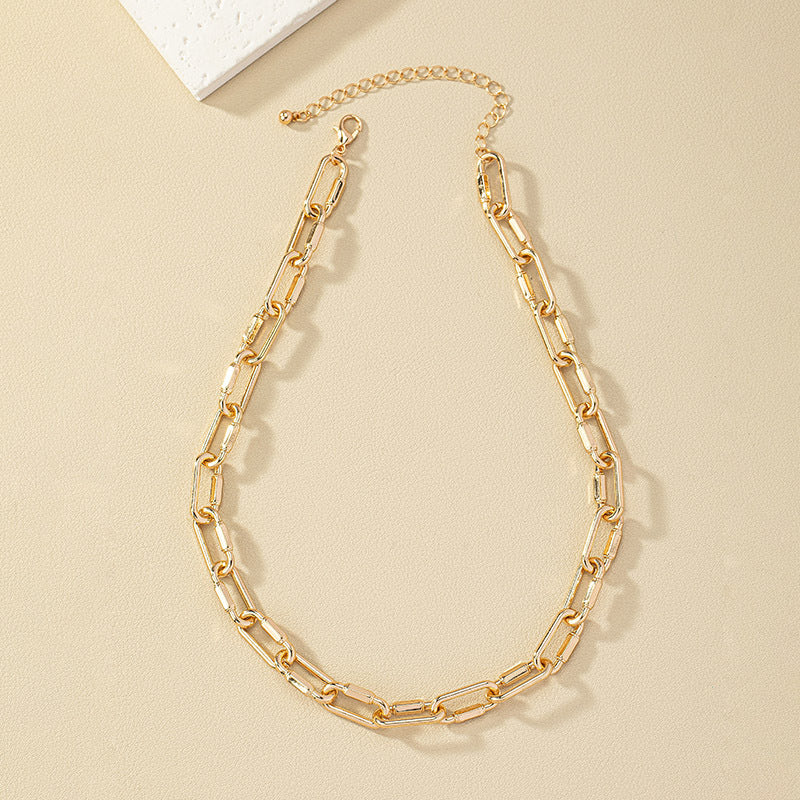 Punk Chic Clavicle Chain Necklace with Cold Style Touch - High-End Jewelry