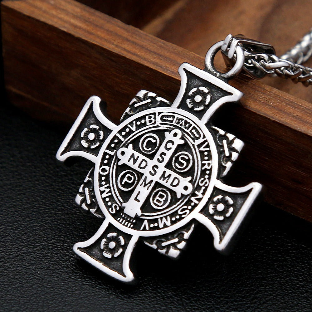 Punk Cross Stainless Steel Men's Pendant Necklace