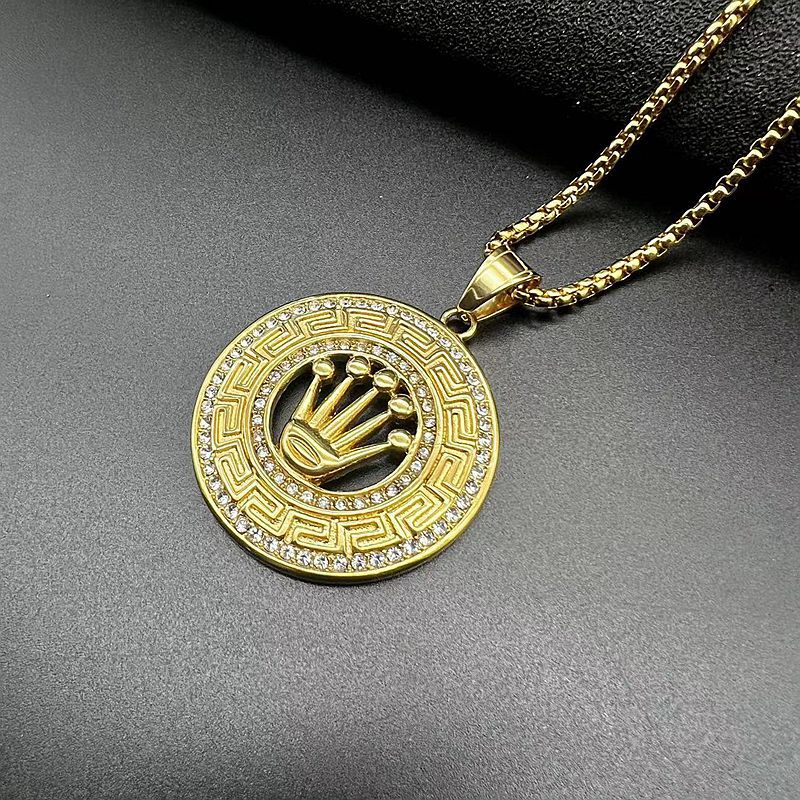 Zircon Necklace – Statement Crown Pendant