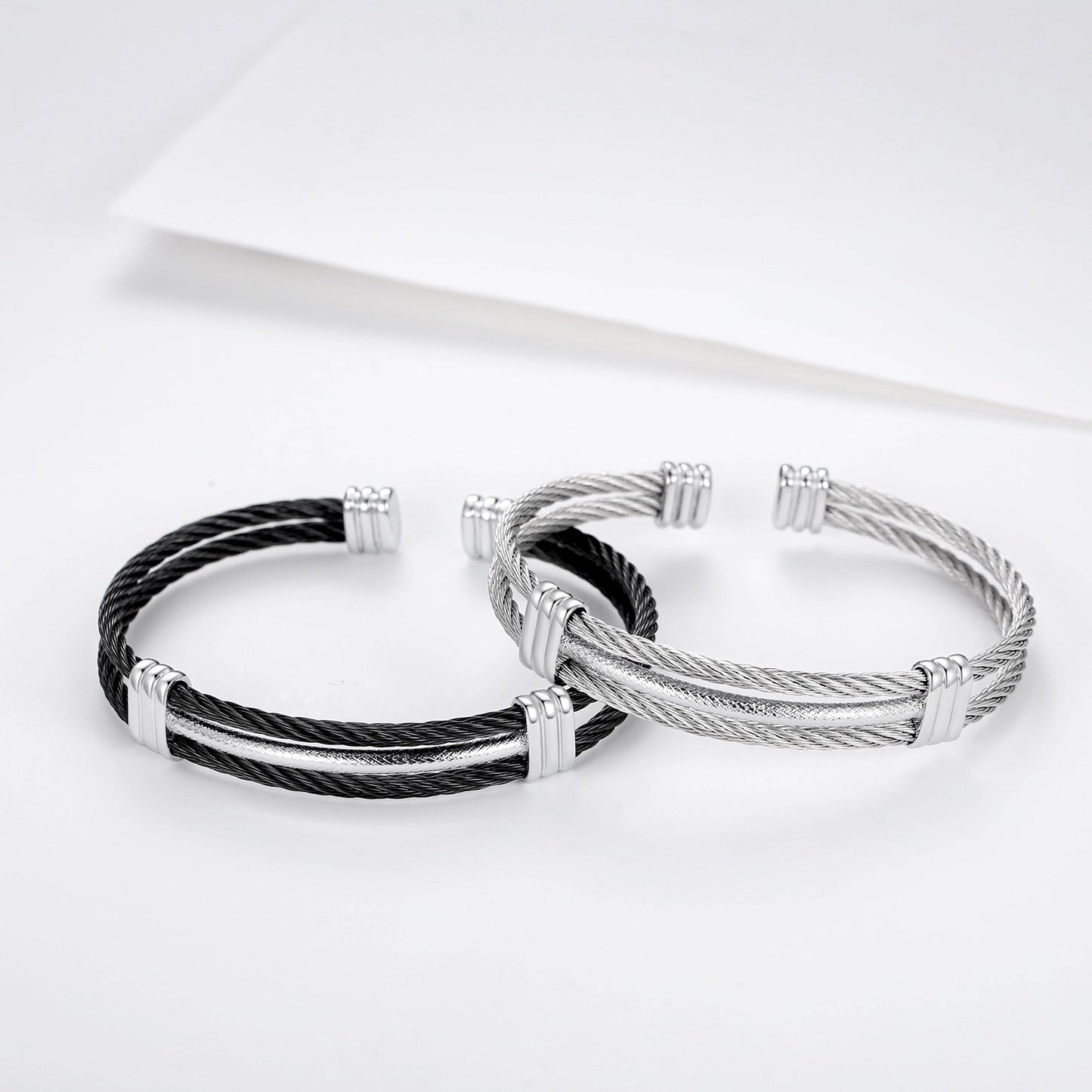 Planderful Everyday Genie 10MM Stainless Steel Braided Bracelet For Men And Women Unisex Durable Two Color Electroplated