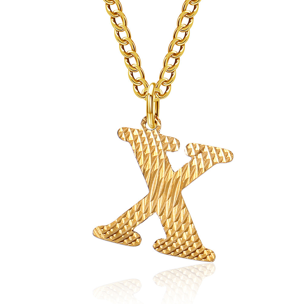 Planderful Everyday Genie Gold Plated Letter Surname Pendant For Couples Unisex Premium Magazine Style Jewelry