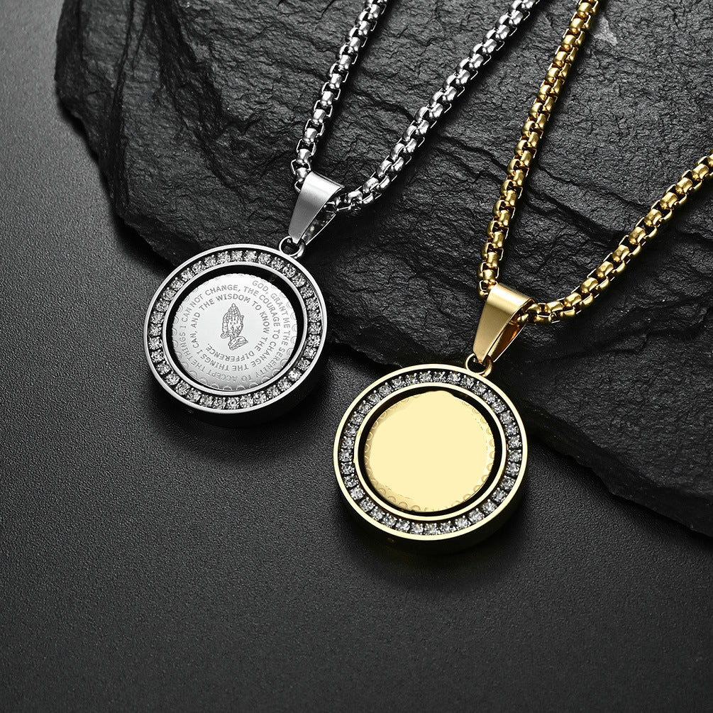 Cross-Border E-Commerce Jewelry Supply Rotatable Round Necklace