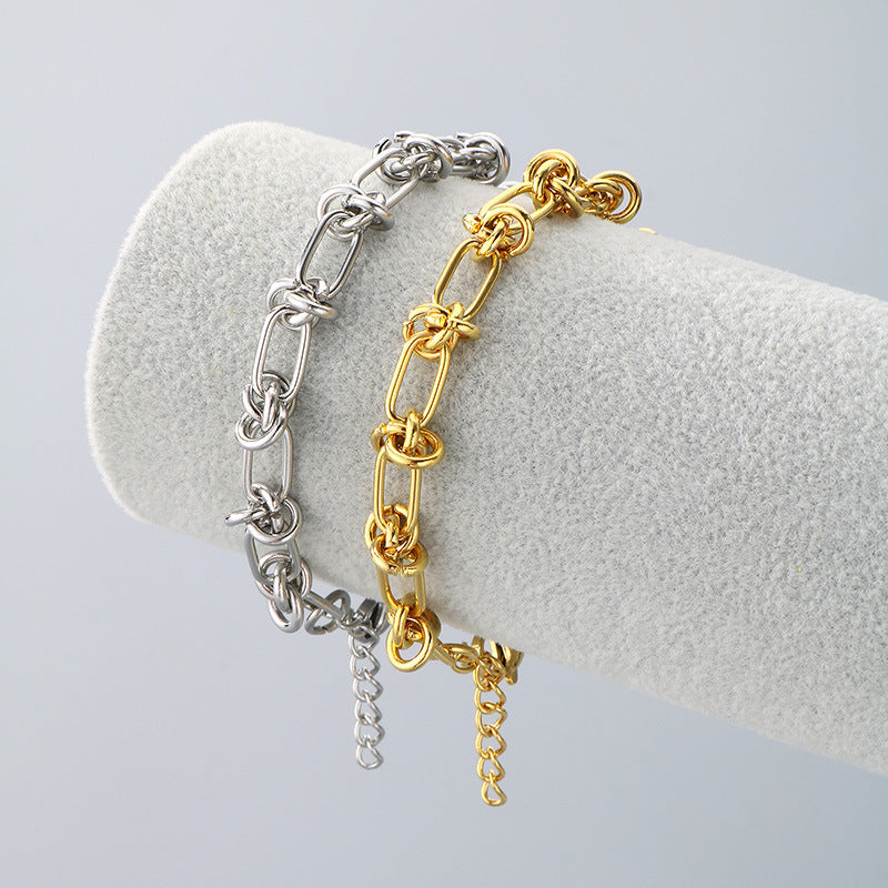 Style Knotted Design Unisex Bracelet – Cold & Titanium Steel Neutral Style