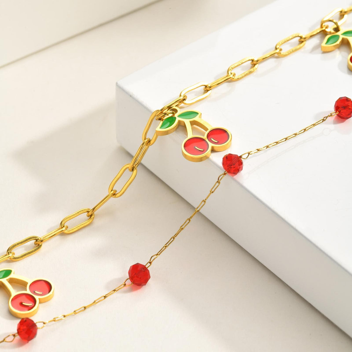 Korean Version Wind Cherry Stainless Steel Bracelet