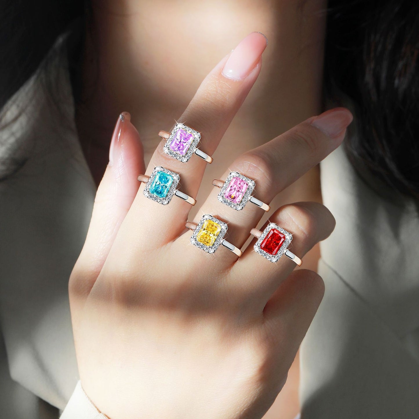 European and American S925 Sterling Silver Zircon Ring