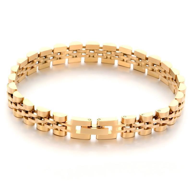 Japan & Korea Business Watch Chain Five Baht Strap Chain Stainless Steel Unisex Bracelet