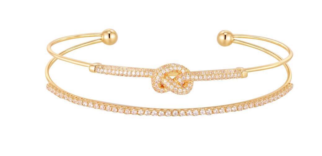 Cross Zircon Geometric Adjustable Copper Bracelet