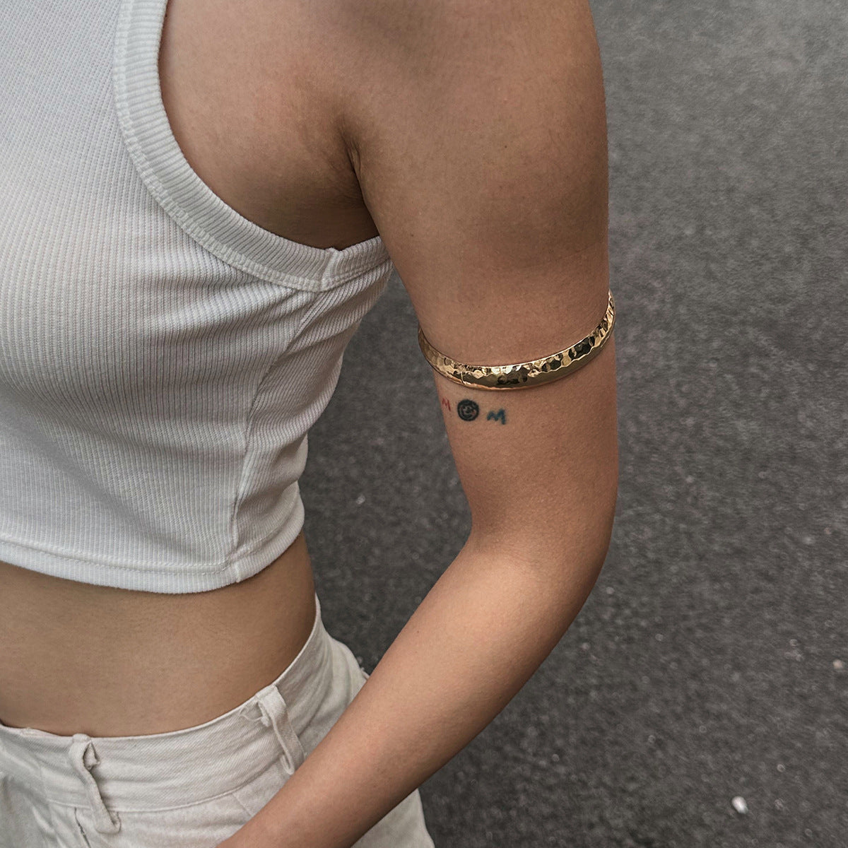 Planderful Crushed Ice Pattern Bracelet For Women Elegant Geometric Minimalist Statement Jewelry