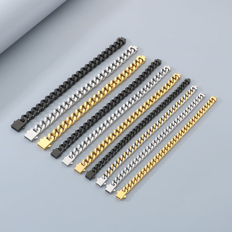 Planderful Everyday Genie Mens Stainless Cuban Bracelet