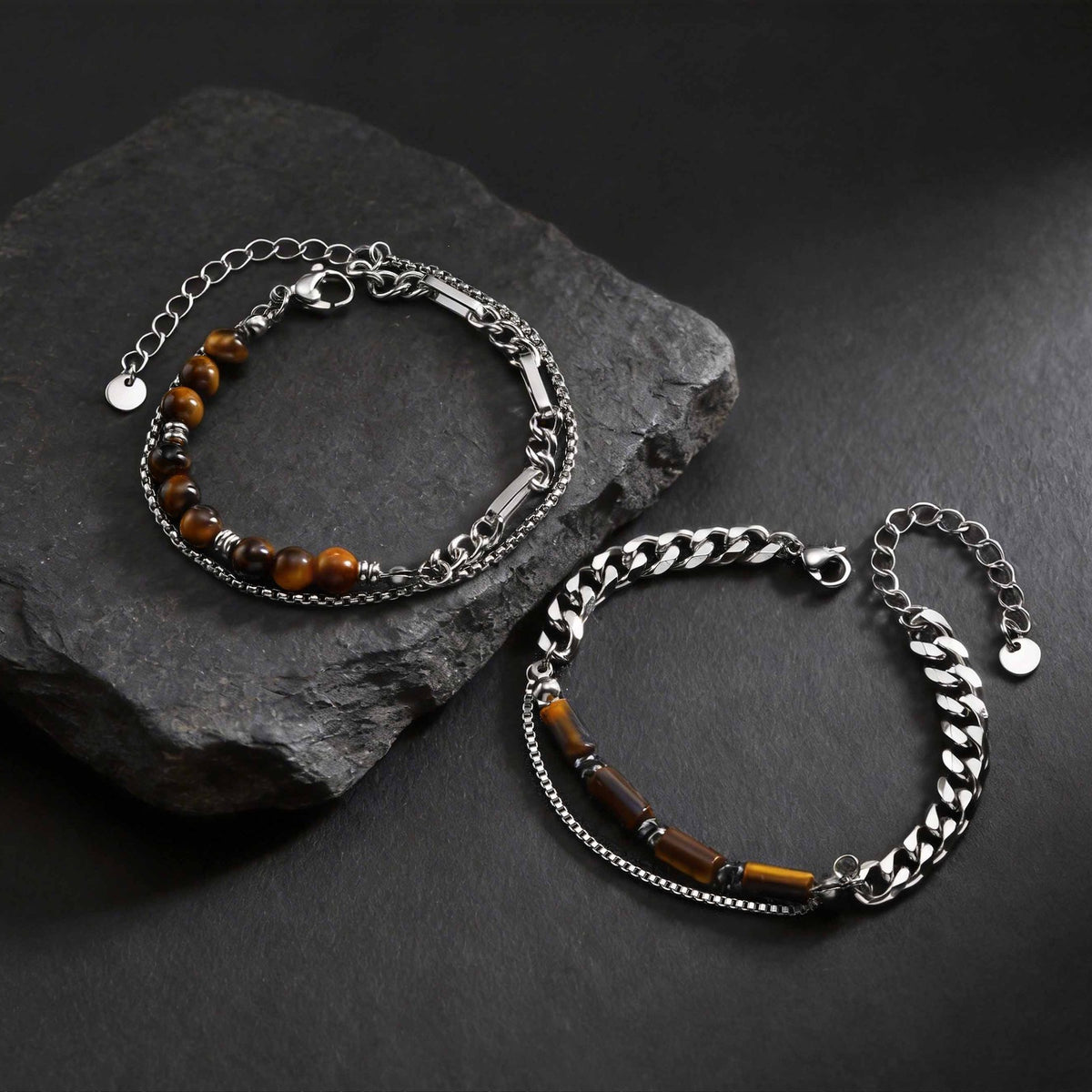 Tiger's Eye Stainless Steel Bracelet