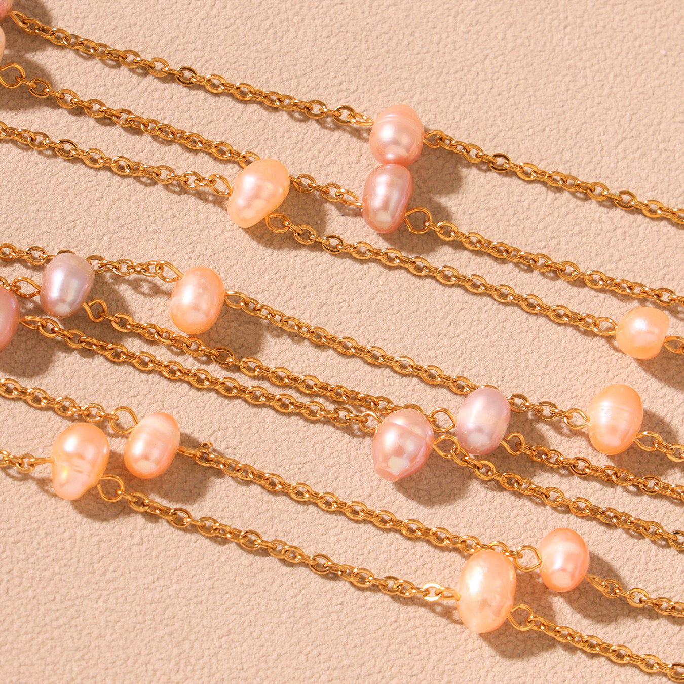 Planderful Pink Freshwater Pearl Collarbone Necklace Women